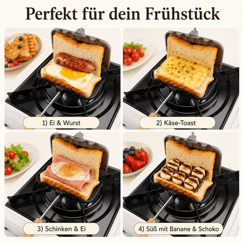 Sandwich-Bratpfanne aus Aluminium – für Grillkäse-Toast, Pfannkuchen & Omeletts