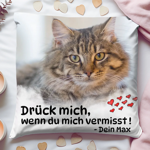 Personalisierter Kissenbezug - Drück mich wenn du mich vermisst