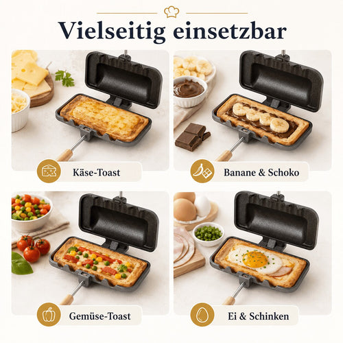 Sandwich-Bratpfanne aus Aluminium – für Grillkäse-Toast, Pfannkuchen & Omeletts