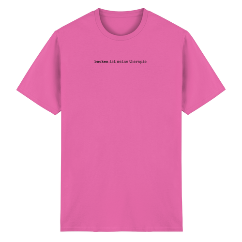 backen ist meine therapie – unisex t-shirt